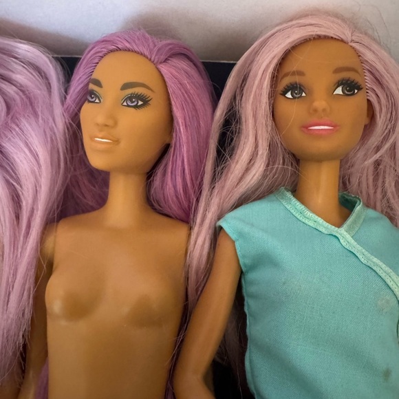 Three Barbies Rockstars with Lavender/Pink Hair EUC 2015 - Picture 4 of 9